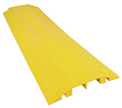 Boden Kabelbrücke, Bodenkabelschutz 2 Kanäle Enthält Kabel Und Drähte, Für Büro, Zuhause, Werkstatt, Lager, Konzert(Size:1000x275x35mm,Color:Gelb)