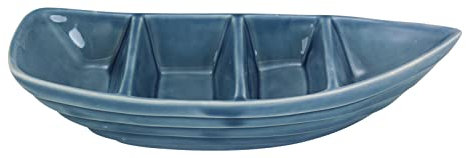 Sea-Club Bateau maritime en faïence laquée Bleu l = 24 cm