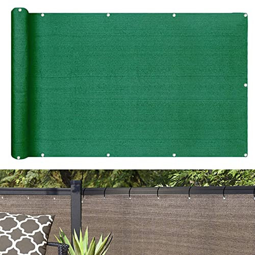 Balkonbespannung 55 x 650 cm Wind HDPE UV-Schutz Balkonsichtschutz Seitenmarkise mit Kabelbinder Ohne Bohren für Balkongeländer Garten, Grün