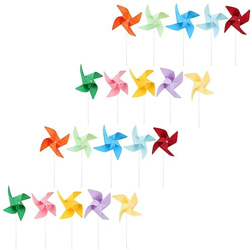 Happyyami 20piezas Juguete De Molinete para Pintar y Decorar Actividad Creativa para Niño Niña Al Aire para Aprendizaje y Manualidades