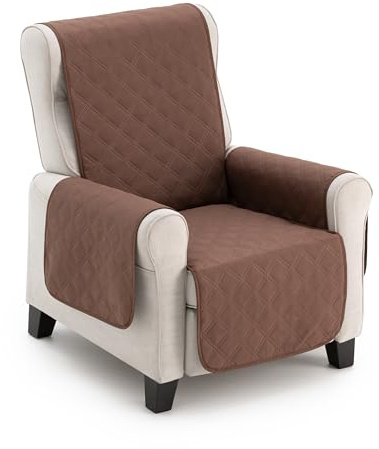 Maxifundas - Gepolsterter Sesselbezug, wendbar, 1-Sitzer/Relax-Sessel, extra weich, braun/beige, Schonbezug für Sessel mit elastischen Befestigungsbändern, Modell Maui