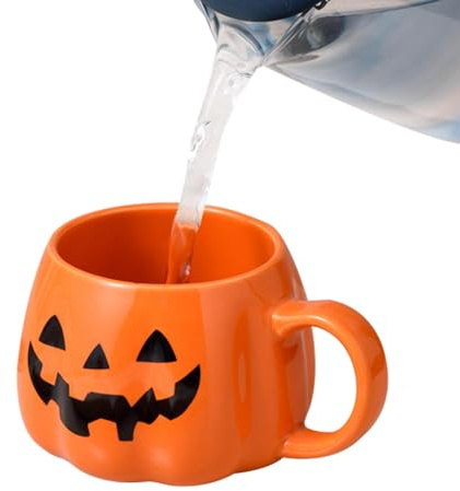 Tasse citrouille d'Halloween, Tasse d'automne, Tasse à café en céramique citrouille, 400 ml Décoration d'Halloween, Vaisselle de citrouille, Tasses à thé Bol à céréales Boîte à biscuits Bonbons Tasses