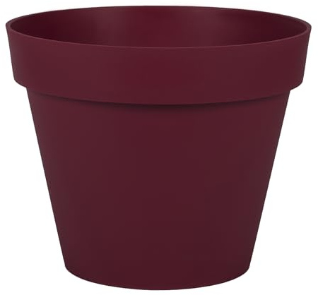 EDA Blumentopf, rund, Toskana, Ø 30 cm, Volumen 10 l, Ø 29,5 x H 24 cm, Burgunderrot