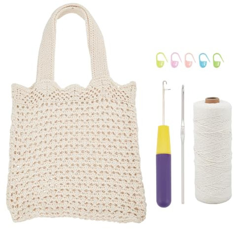 FREEBLOSS Häkeltasche Kit makramee Set Häkelgarn Stricken und häkeln Zubehör Aufbewahrung häkeln Häkeltier Set mit Anleitung für Erwachsene Frauen Geschenk