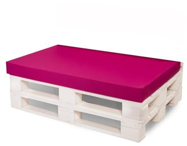 Palettenauflagen, Kissen für Bänke, Bodenkissen groß, Bodenkissen Kinder, Stuhlkissen, Gartenkissen (120_x_50_cm, Rosa)
