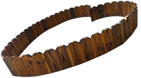BESPORTBLE Barrière De Jardin en Bois Carbonisé Bordure De Jardin Décorative pour Pelouse Résistante Et Robuste