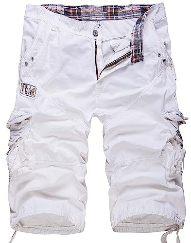 ZWDC Sport Hose, Sommer Herren Shorts, Kurze Sporthose Reissverschluss, Kurze Hosen Herren Jeans, Kurze Hosen Herren Chino, Jogginghose Herren Sommer Leicht, Cargo Shorts Herren Camouflage