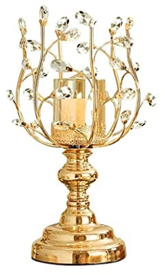 CCYENG Kandelaber Kerzenständer Kerzenhalter Kerzenständer Metall Kerzenständer Kreative Glas Kristall Blume Zweig Kerzenhalter Tisch Abendessen Dekoration Kerzenhalt