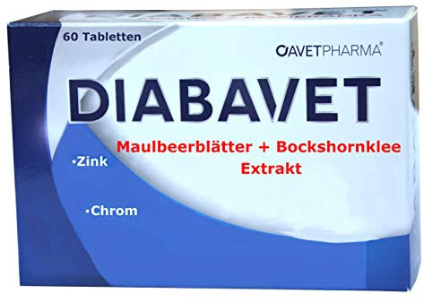 Diabavet, Mulberry Leaf Extract, 600 mg with Fenugorn, Clover Seed, Zinc, Chrome, 60 Tablets, Monthly Pack