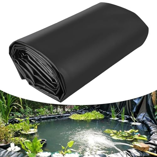 uofgcru 3 m x 3 m HDPE Gummi Teichfolie Schutzunterlage Flexible vorgeschnittene Teichfolie Teichfolie für kleine Teiche Koi Teiche Wassergärten Brunnen