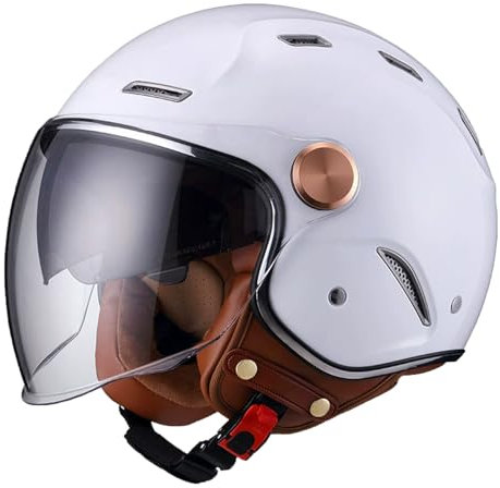 retrò Casco Scodella Portatile Mezzi Caschi Jet, Mezzo Casco da Motociclista Vintage Caschi Caschi Casco A Scodella Scooter Motorino ECE Omologato Mezzo Elmetto da Moto retrò