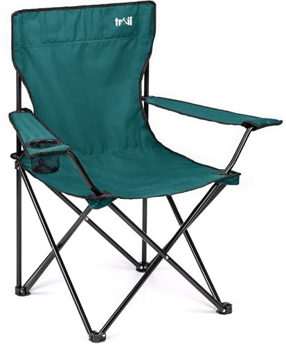 Trail Teal Camping Chair Lightweight Folding Cup Holder Carry Bag 100kg Capacity
