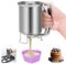 Distributeur Pâte Crêpes Acier Inoxydable, Entonnoir Desserts Boulangerie avec Poignée Pressage, Doseur Liquide Tarte Aux Oeufs Professionnel, Verseur Gâteaux Manuel pour Cupcakes, Gaufres (900ml)