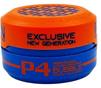 Pion Black Edition P4 Bubble Professional Hair Styling Wax 150 ml - Cire Coiffante Professionnelle à Tenue Moyenne et Aspect Brillant