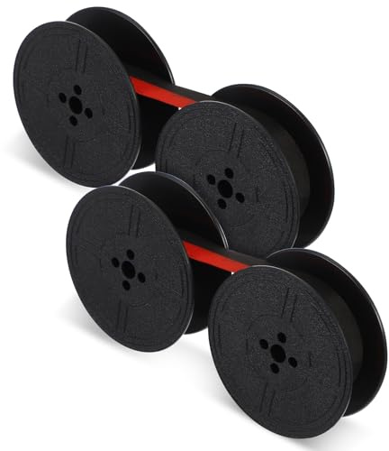 BOHUIZ Färgband skrivmaskin dubbelpack skrivmaskinband nylon typwriter färgband kompatibla modeller DIN 2103 32755 (röd och svart)