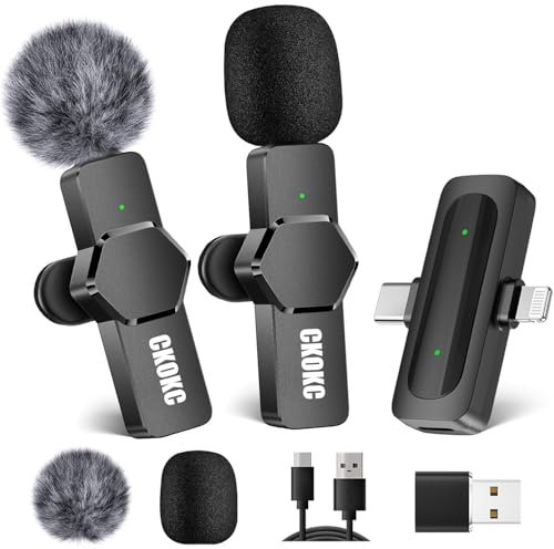 Micro Cravate Sans Fil pour iPhone - Telephone Android Ordinateur Portable, Microphone à revers USB C pour enregistrement vidéo, Vlogging, TikTok, YouTube, Réduction du bruit, clip Plug-Play sur Micro