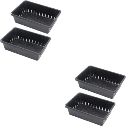 POPETPOP 2 Set Scatola Di Semi Piante Idroponiche Crescente - Vasi Da Semina - Vassoi Per Piantine Piastre Di Germinazione Vassoio Per Piantare in Serra Plastica Black 2 Pezzi * 2