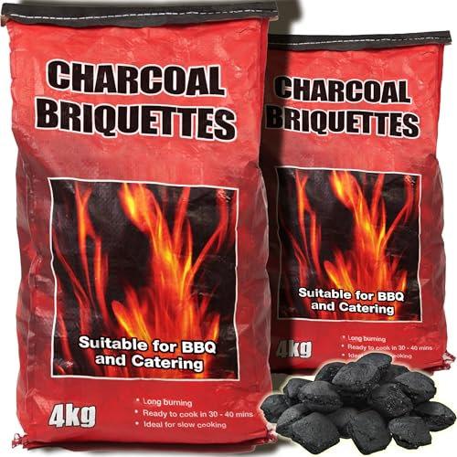 10kg Bag of Premium BBQ Charcoal Briquettes, Hotter Longer Burning Constant High Temperature Barbecue Charcoal, Perfect for Outdoor Grills (1 x 10kg Bag)