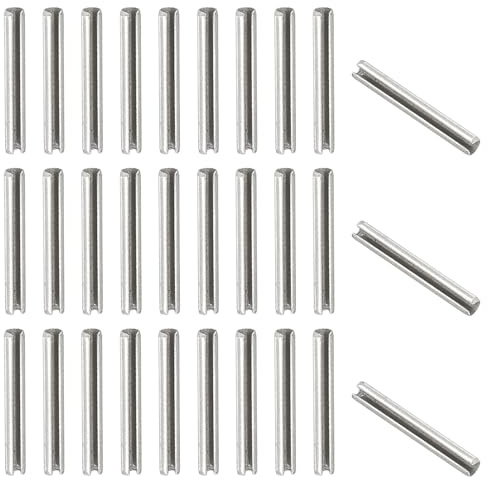PATIKIL Spine a molla scanalate, 50 pezzi da 2,2 mm x 16 mm, in acciaio inox 304, perni a molla per riparazioni di macchine automobilistiche, argento
