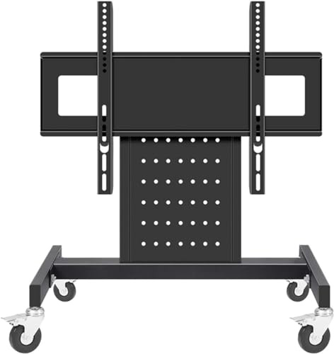 Carrito de TV móvil con ruedas de bloqueo, soporte de suelo ajustable para televisores LED de plasma de 23 a 55 pulgadas, soporta hasta 130 libras máx. VESA 600 x 400, perfecto para uso doméstico y de