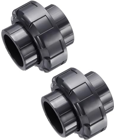 QUARKZMAN Raccordi Per Tubi In PVC Union 1-1/2 Accoppiamento Union A Scorrimento Adattatore Di Grado Mobiliare Per Tubo Di Irrigazione Piscina Impianto Idraulico Esterno Grigio Scuro 2Pz