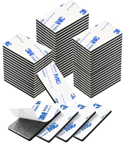 Oruiiju Nastro Adesivo Doppio Faccia in Schiuma EVA Nera 60 Pezzi, Adesivo Forte 3M - Per Quadri su Parete, Poster, Progetti Fai-da-te (4×3cm×3mm)​