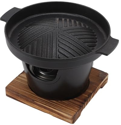 Thonlai Mini BBQ Grill, Portable Tabletop Barbecue Grill with Charcoal Briquettes Alcohol Stove, Easy to Assemble and, for Camping Picnic Beach Indoor Outdoor (HN-BBQ18A)