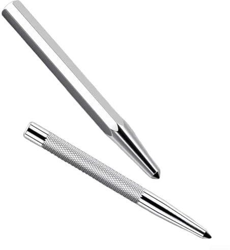 Körner für Metall – konische Stanzspitze mit gerändeltem Griff, rutschfester Griff Center Punch Locator Tool für präzises Bohrstarten, Bohrmuldenstanzer zum Bohren