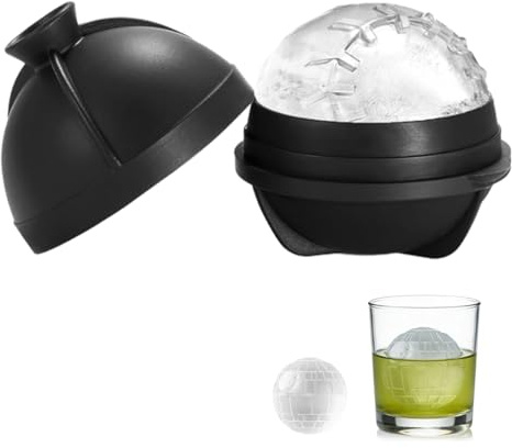 Varenzya Ghiaccio Stampo Sfera, 7cm Stampo Ghiaccio Silicone Senza BPA, Riutilizzabili Stampi Ghiacci Silicone, Facile Rilascio, Stampo Ghiacci Sfera per Whisky, Cocktail, Vino e Altre Bevande(Nero)