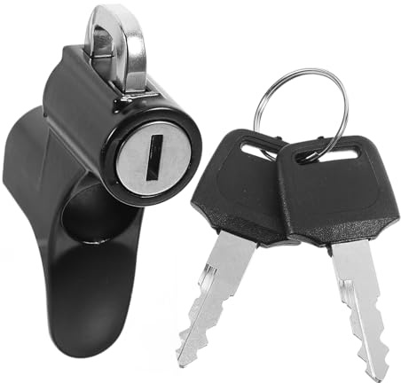 ULTECHNOVO Cerradura de Seguridad Antirrobo para Casco de Motocicleta y Scooter, Juego Compacto Negro, Fijación Resistente para Protección en Moto y Accesorios de Bici
