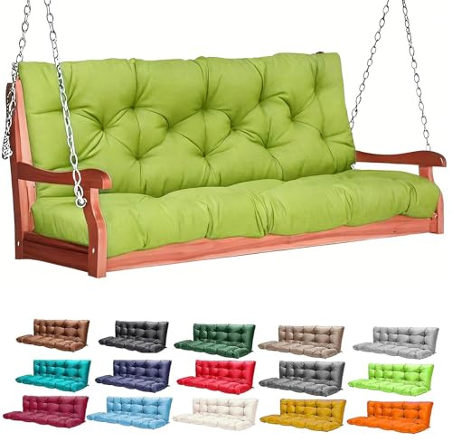 LSTWYUK Cuscini per panche da giardino,Cuscini per altalena da veranda, 2-3 posti, impermeabili, di ricambio per panca con schienale,per veranda, patio, esterni e sdraio da giardino.(Kaki,150×100cm)