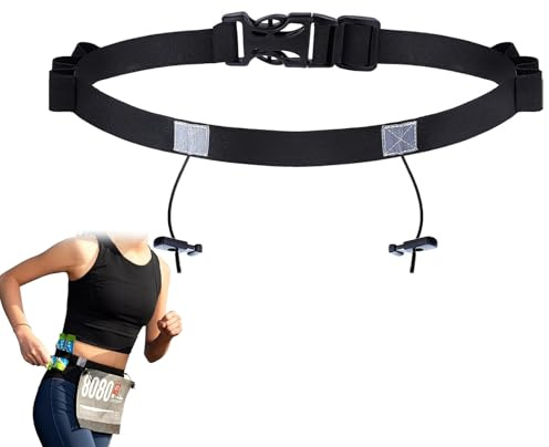 ZEBKEL Cintura Porta Dorsal Triatlón, Cinturón de Carrera Ajustable, Running Belt para Maratón & Jogging