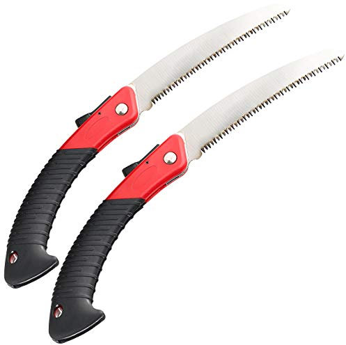 AGT Handsäge: 2er-Set Hand-Klappsägen WKS-180 aus Carbonstahl,Trapez-Verzahnung, 180 (Klapp-Säge, Gartenklappsäge, Heckenschere)