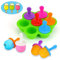 KATELUO Mini Stampo in Silicone per Ghiaccioli con Bastoncini di Plastica Colorati - 7 Scomparti Fai da Te, per Alimenti per Bambini Contenitore, Ghiaccioli, Mousse, Mini torta, Dessert Fai da Te