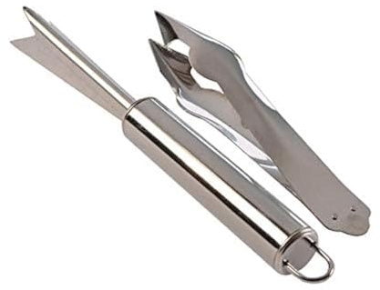 Wixine 2Pcs Stainless Steel Pineapple Peeler Remover Fruit Slicer Eye Cutter Kitchen Tools