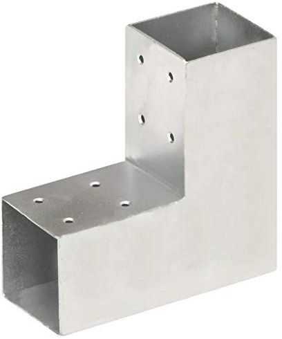Tidyard Pfostenverbinder L-Form 2 Hülsen Balkenschuh Holzverbinder Eckverbinder Pfostenecke Balken Verbinder Feuerverzinkt Verzinktes Metall