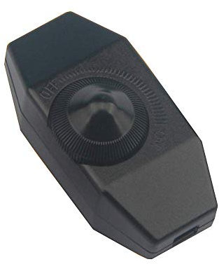 Inline Dimmer Switch 220-240V Knob Dimmer Switch Lights Switch for Lamps Lights (Black)