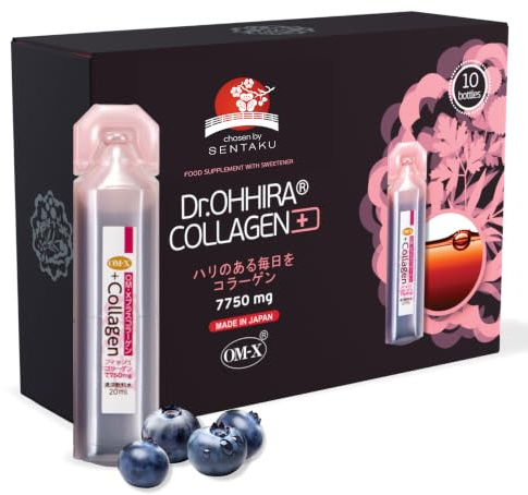 Dr. OHHIRA® Colágeno Marino Hidrolizado Bebible Ácido Hialurónico 10x20ml | Péptidos de Colágeno con Ácido Hialurónico, Vitamina C y CoQ10, Líquido, Para Piel, Cabello, Uñas y Articulaciones, 7750 mg