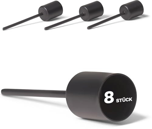 Novaliv 8X Stabkerzenhalter Schwarz Kerzenpick 10 x 2,5 cm Kerzenstecker für Adventskranzdekoration Kerzenpin Kerzenleuchter I Dekoration Weihnachten