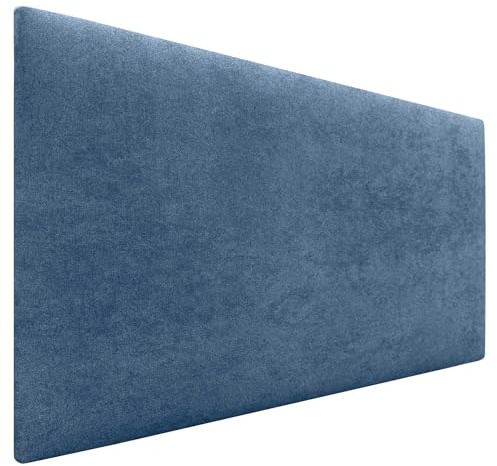 DHOME Kopfteil aus Kunstleder oder Stoff AQUALINE - Glatt Mit Beinen, Gepolstert, Luxusbett (Stoff Blau, 90cm für Betten 70/80/90)