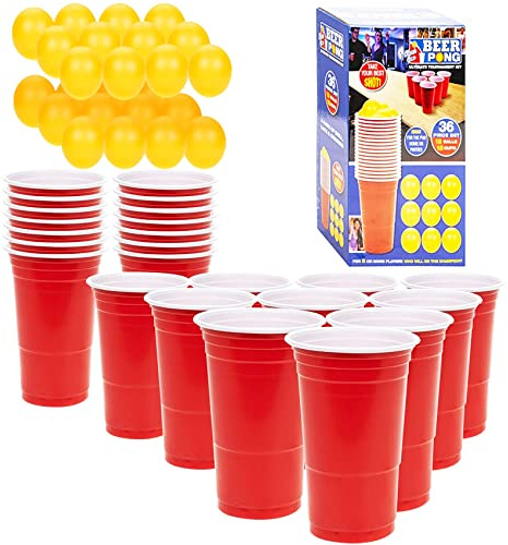 Skynet 36 pcs Beer Pong Set Game For Stag Hen Parties Christmas Holiday Games