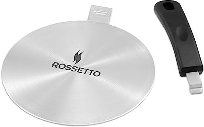 ROSSETTO Disco Adaptador Inducción Difusor para Placa de Inducción Difusor de Calor con Asa Desmontable para Cafetera de Acero Inoxidable (20cm)