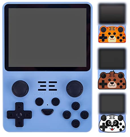 WUGU Powkiddy RGB20S Handheld Game Console Built-in 20000 Games, 16G+128G Retro Arcade with 4 Stickers, Open Source Arkos System, 3500mah Battery, 3.5-Inch Portable Game Consoles for Kids Adult