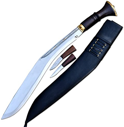 THE NEPAL Traditionelles Sirupat-Kukri – 45 cm lange Klinge, Gurkha-Khukuri-Schwert, gehärtet, handgeschmiedete Wortmachete