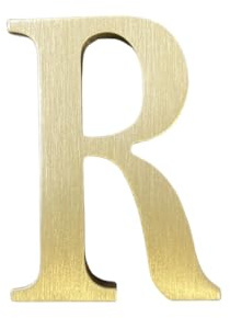 Lettres anglaises autocollantes en laiton massif de 4,5 cm de hauteur - Autocollant mural doré pour boîte aux lettres, numéros d'adresse de maison, nom de magasin, studio, combinaison pour décoration