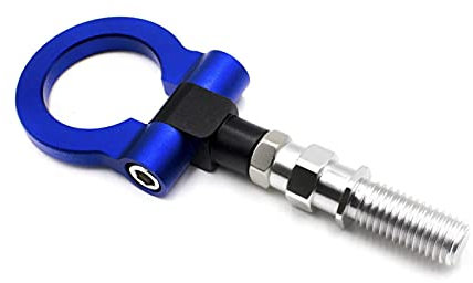 QUNINE Abschlepphaken-Set, für Autorennen, vorne und hinten, Abschlepphaken, Auto-Anhängerring, universeller Abschlepphaken, Abschleppstangen-Set, Abschlepphaken (Farbname: Silber) (blau)
