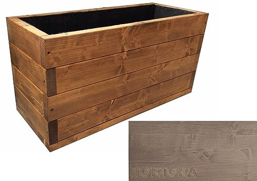 TOTAL WOOD 2012, Jardinera de Madera para Plantas, con Vaina Interior, Modelo Melissa en Abeto Impregnado, Artesanal para Exterior, Made in Italy, También a Medida (70x40x50, Gris ceniciento)
