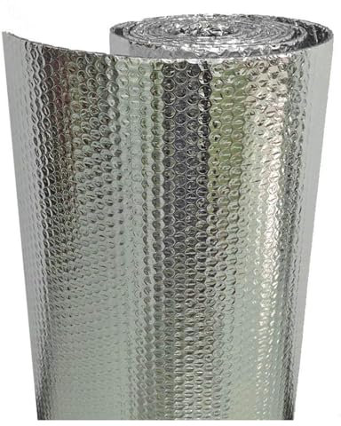 DIWAL Isolierfolie Dämmfolie 5m²/10m² 1m*5m/1m*10m Isolierung Thermofolie Fenster Hitze Heizkörper Selbstklebend Reflexionsfolie Dachisolierung BWJCDM11