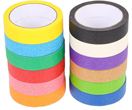 SHINEOFI 12rouleaux Ruban De Masquage Coloré Ruban Adhésif Pour Peinture Et Loisirs Créatifs Déchirable Main