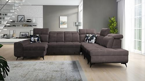 IM SOFA XXL Couch Große Wohnlandschaft U-Form Gold X Farbe wählbar TOP Qualität